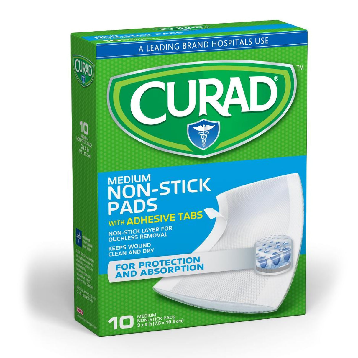 Non-Adherent Dressing with Adhesive Curad® 3 X 4 Inch Sterile 10 per Pack - BeHope