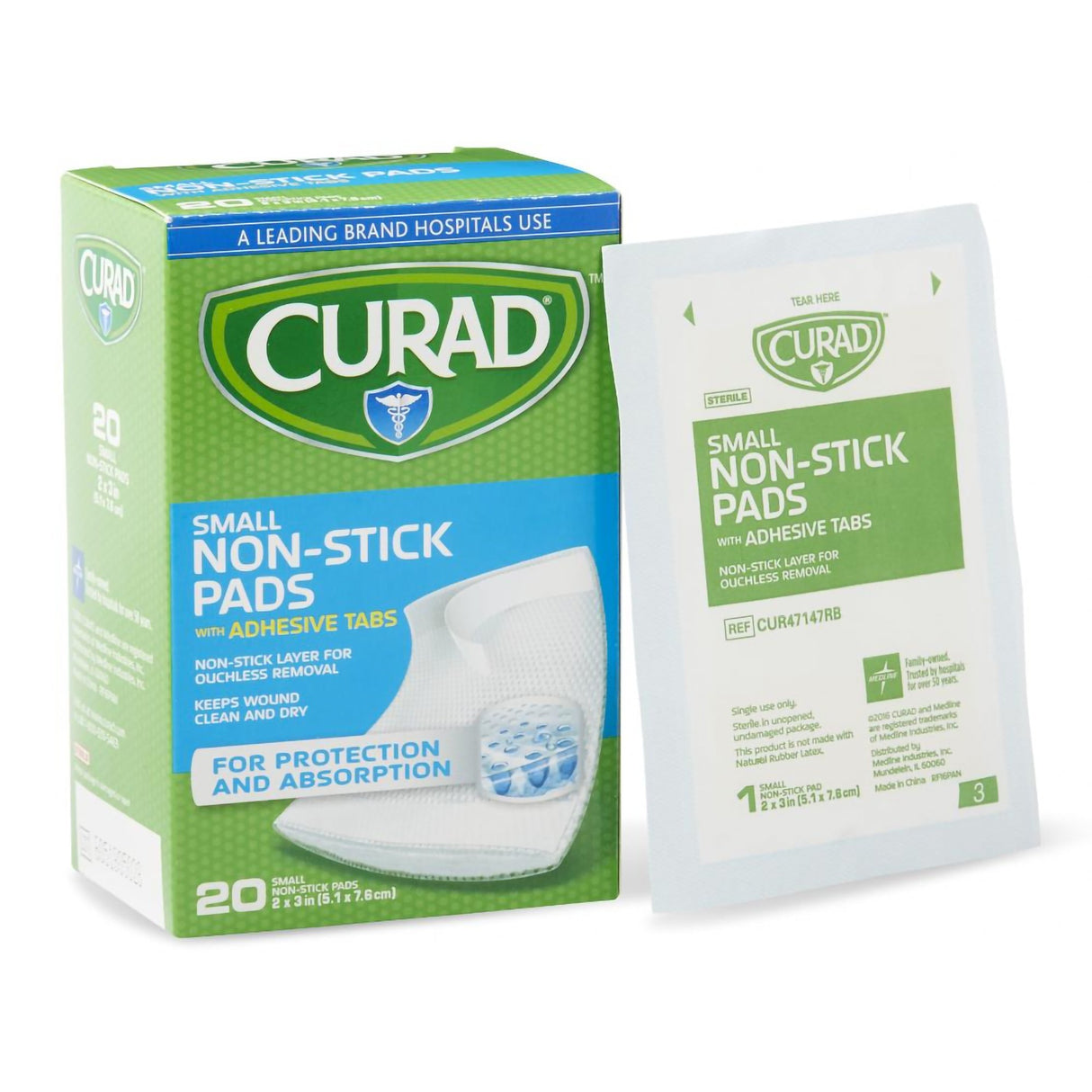 Non-Adherent Dressing with Adhesive Curad® 2 X 3 Inch Sterile 20 per Pack - BeHope