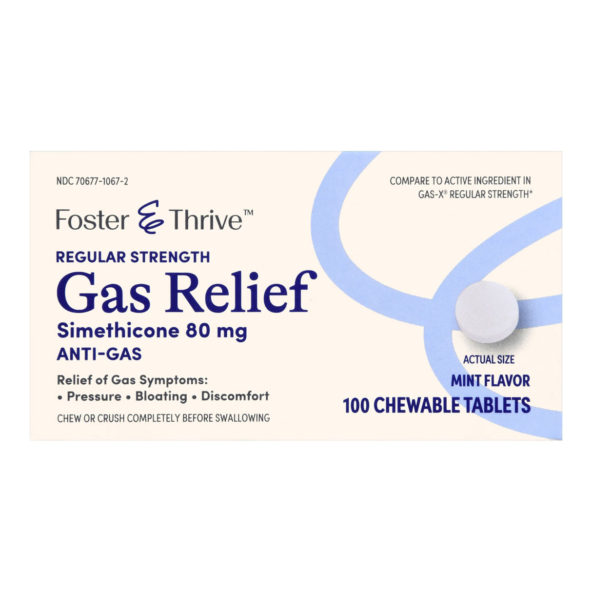 Gas Relief Foster & Thrive™ 80 mg Strength Chewable Tablet 100 Tablets - BeHope