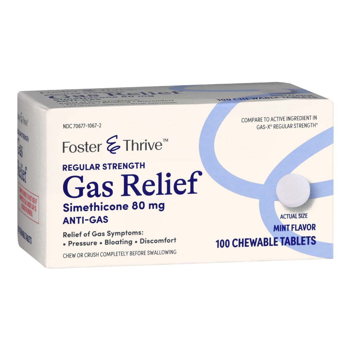 Gas Relief Foster & Thrive™ 80 mg Strength Chewable Tablet 100 Tablets - BeHope