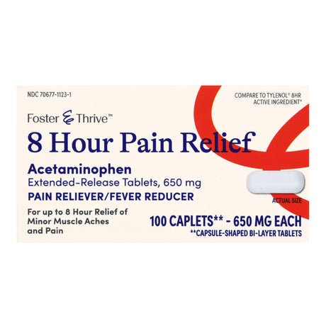 Pain Relief Foster & Thrive™ 650 mg Strength Acetaminophen Capsule 100 Per Bottle - BeHope