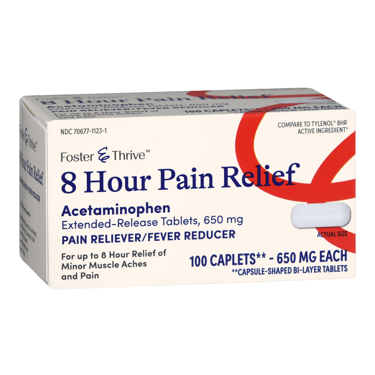 Pain Relief Foster & Thrive™ 650 mg Strength Acetaminophen Capsule 100 Per Bottle - BeHope