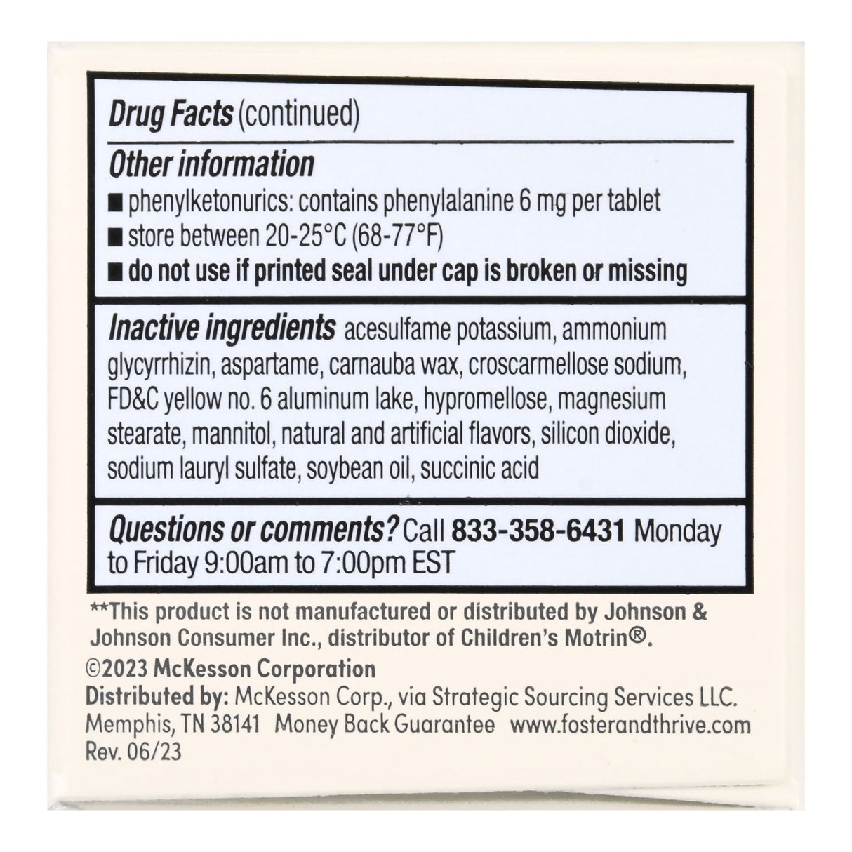 Children's Pain Relief Foster & Thrive™ 100 mg Strength Ibuprofen Tablet 24 per Bottle - BeHope