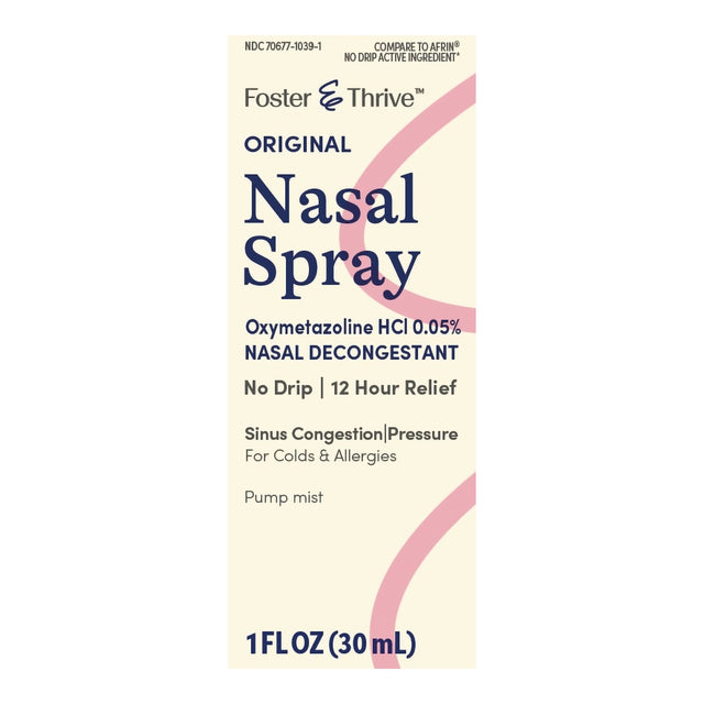 Saline Nasal Spray Foster & Thrive™ for Sinus Congestion Relief - BeHope