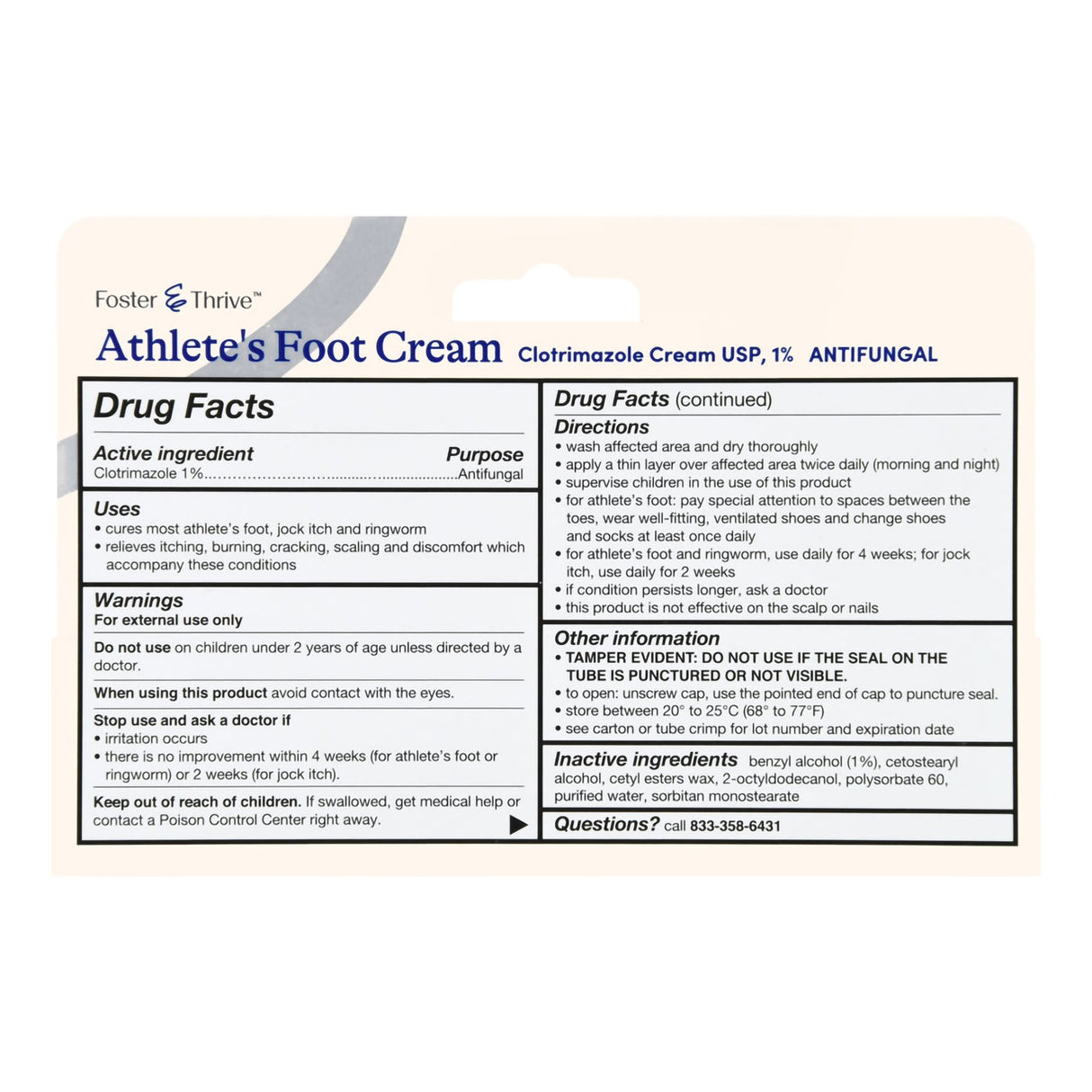 Antifungal Foster & Thrive™ 1% Strength Cream 1 oz. Tube - BeHope