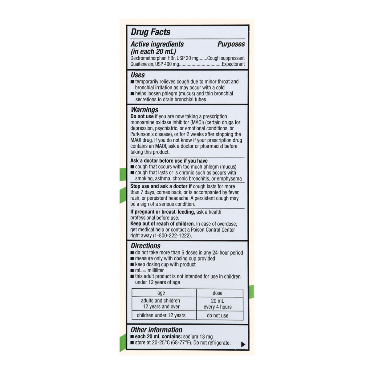 Cold and Cough Relief Foster & Thrive™ 20 mg; 400 mg / 20 mL Strength Liquid 4 oz. - BeHope