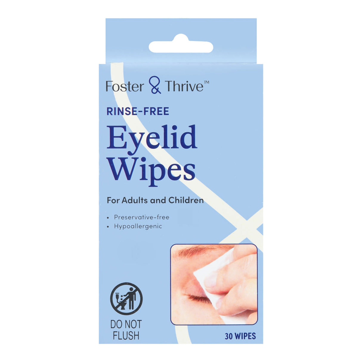 Eyelid Cleansing Wipes Foster & Thrive™ Rinse-Free Tearless - BeHope