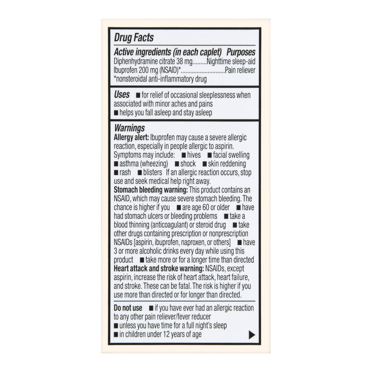 Nightime Pain / Allergy Relief Foster & Thrive™ 200 mg - 38 mg Strength Ibuprofen / Diphenhydramine Capsule 40 per Bottle - BeHope