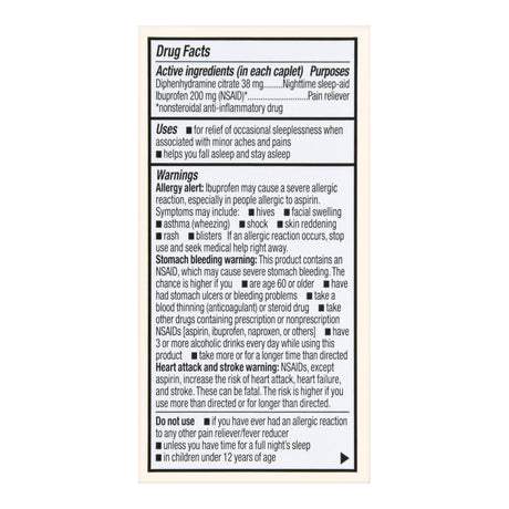 Nightime Pain / Allergy Relief Foster & Thrive™ 200 mg - 38 mg Strength Ibuprofen / Diphenhydramine Capsule 40 per Bottle - BeHope