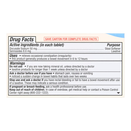 Stool Softener Foster & Thrive™ Senna-S Laxative Tablets - BeHope