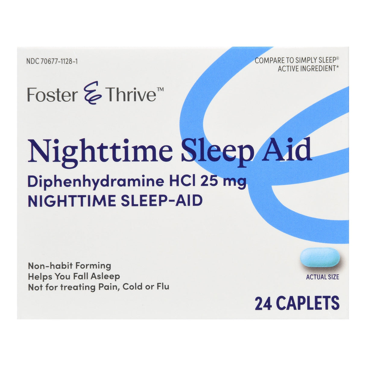 Sleep Aid Foster & Thrive™ 24 per Box Caplet 25 mg Strength - BeHope