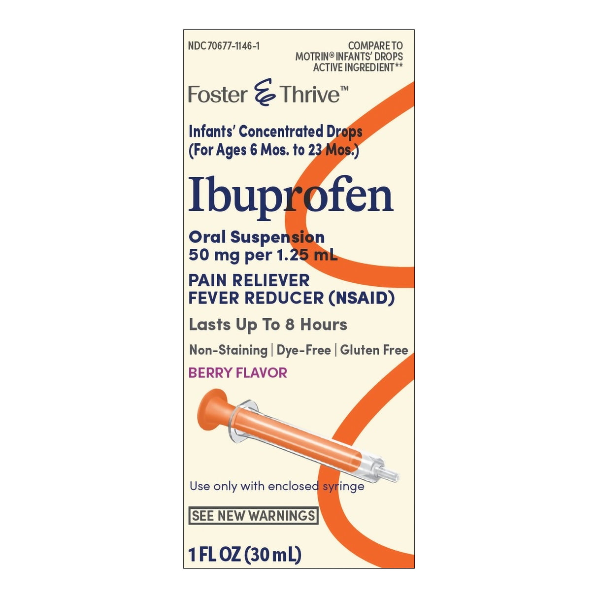 Infants' Pain Relief Foster & Thrive™ Ibuprofen Liquid 1 oz. - BeHope