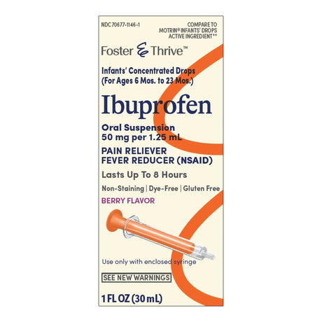 Infants' Pain Relief Foster & Thrive™ Ibuprofen Liquid for Fever and Pain - BeHope