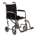 Transport Chair 19 Inch Seat Width Full Length Arm Swing-Away Footrest Steel Frame - BeHope