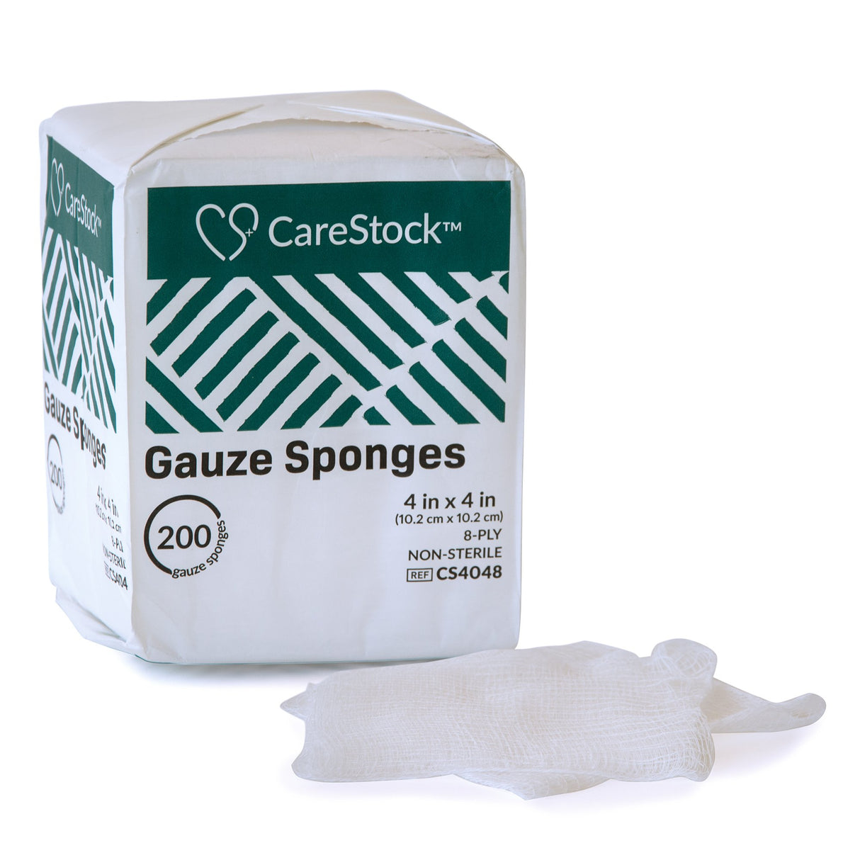 Gauze Sponge CareStock™ 4 X 4 Inch 8-Ply NonSterile 200 per Pack - BeHope