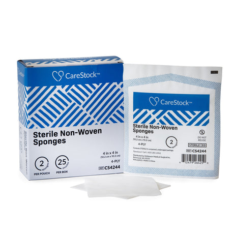 Gauze Sponge CareStock™ 4 X 4 Inch 4-Ply Sterile 2 per Pack - BeHope