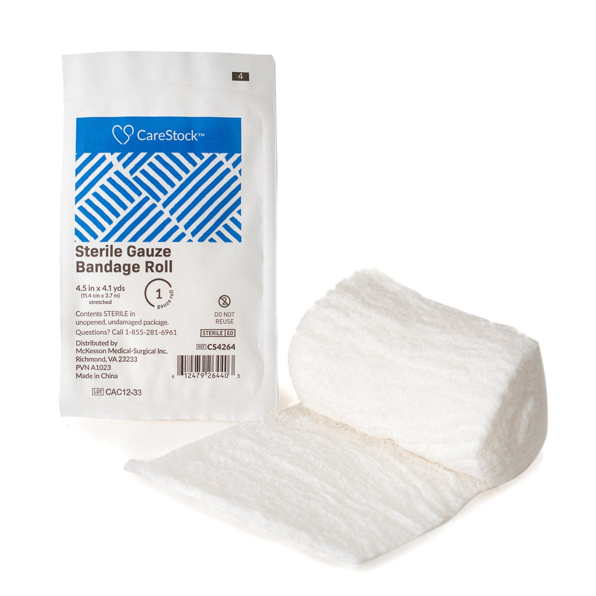 Fluff Dressing CareStock™ 4-1/2 Inch X 4-1/10 Yard 6-Ply Sterile 1 per Pack - BeHope