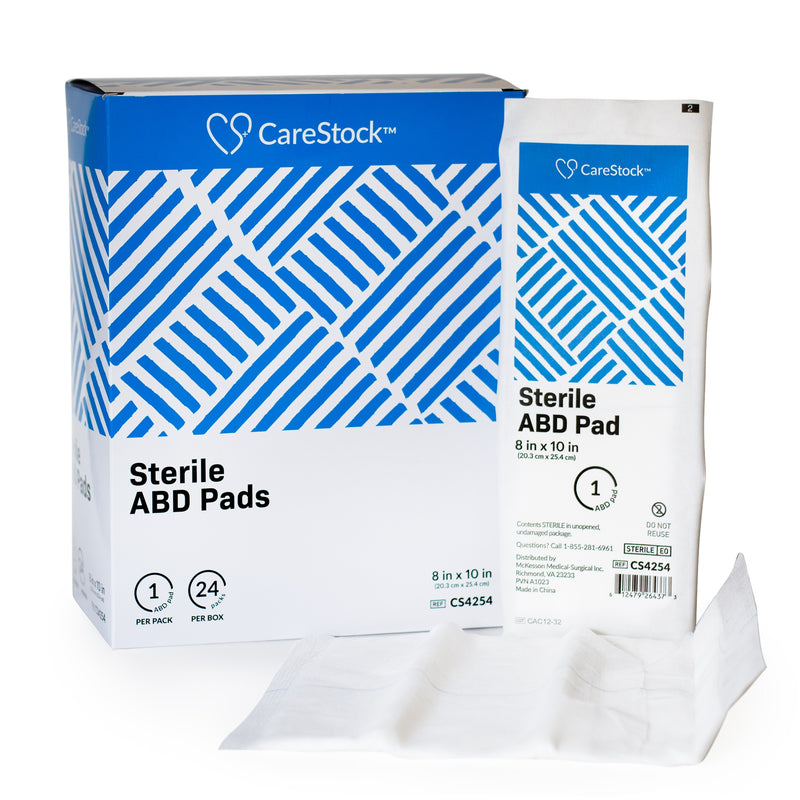 Abdominal Pad Carestock™ High-Absorbency Sterile for Wound Care - BeHope