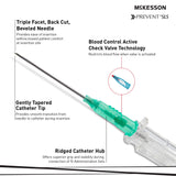 Peripheral IV Catheter Prevent® SLS 18 Gauge 1-1/4 Inch Polyurethane Straight Hub Blood Control Sliding Safety - BeHope
