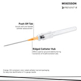 Peripheral IV Catheter McKesson 14 Gauge 1-3/4 Inch Polyurethane Straight Hub Non Blood Control Push Button Safety - BeHope