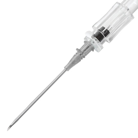 Peripheral IV Catheter McKesson 16 Gauge 1.16 Inch Polyurethane Straight Hub Non Blood Control Push Button Safety - BeHope