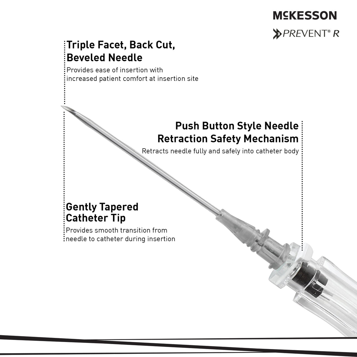 Mckesson Peripheral IV Catheter Push Button Safety Flashback Chamber - BeHope