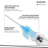 Peripheral Iv Catheter Mckesson Polyurethane Push Button Safety - BeHope