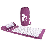 Kanjo Acupressure Mat Set Amethyst Cotton Linen Blend / Plastic Mat: 17 X 28 Inch / Pillow: 6 X 14 Inch - BeHope
