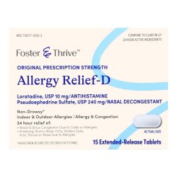 Allergy Relief Tablets Loratadine Pseudoephedrine Non-Drowsy Formula - BeHope