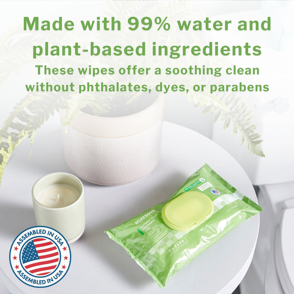 Flushable Personal Wipe McKesson Soft Pack Unscented 96 Count - BeHope