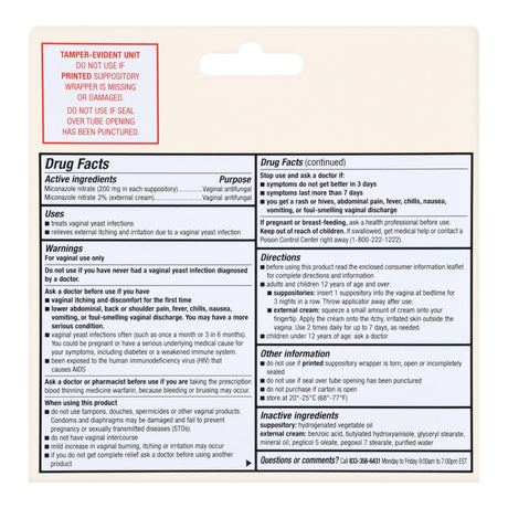 Vaginal Antifungal Kit Foster & Thrive™ 2% Strength / 200 mg Cream / Suppository - BeHope