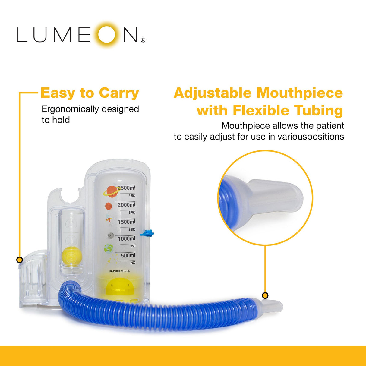 Volumetric Incentive Spirometer McKesson LUMEON™ Pediatric 2500 mL - BeHope