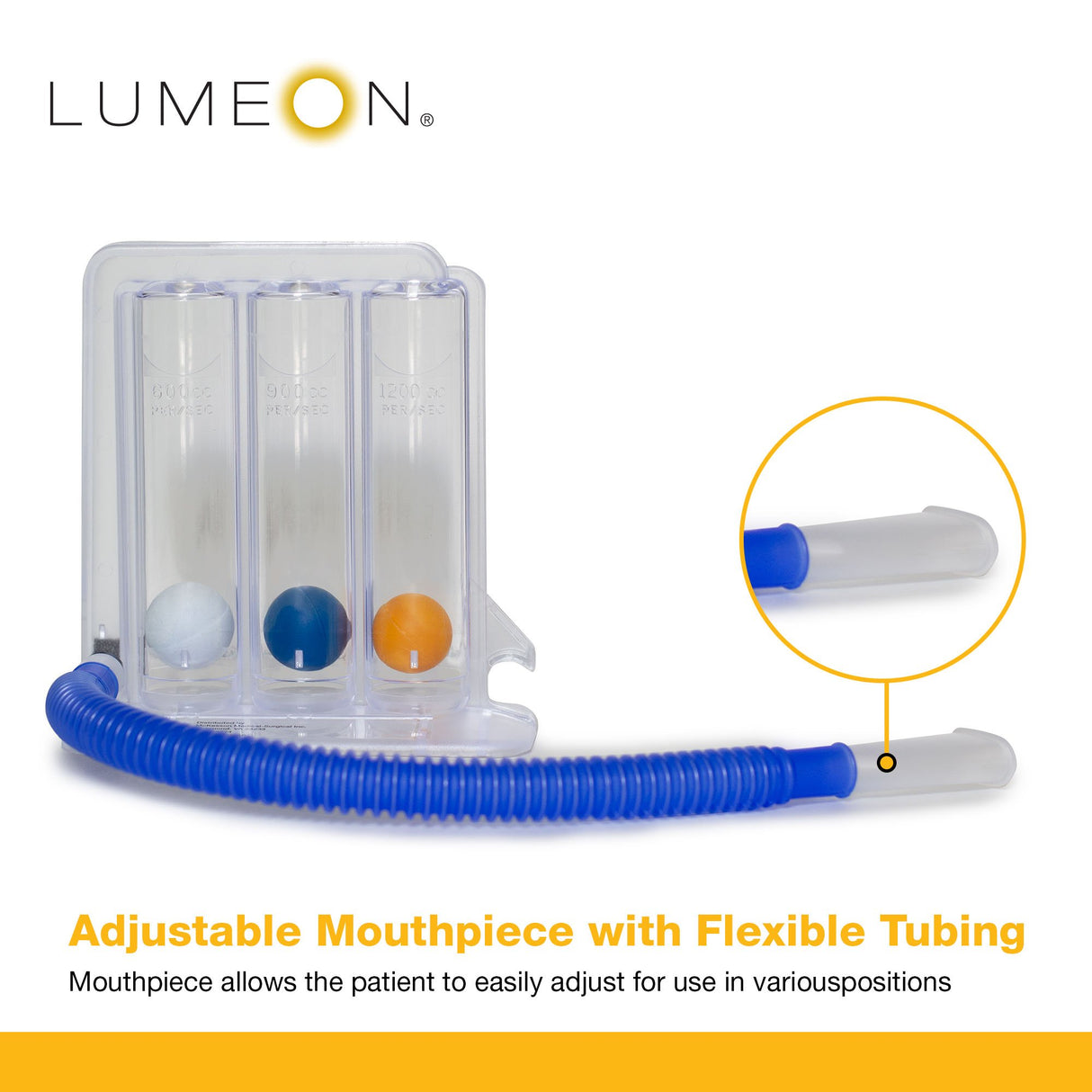 Tri Flow Rate Incentive Spirometer McKesson LUMEON™ Universal 600 to 1200 mL - BeHope