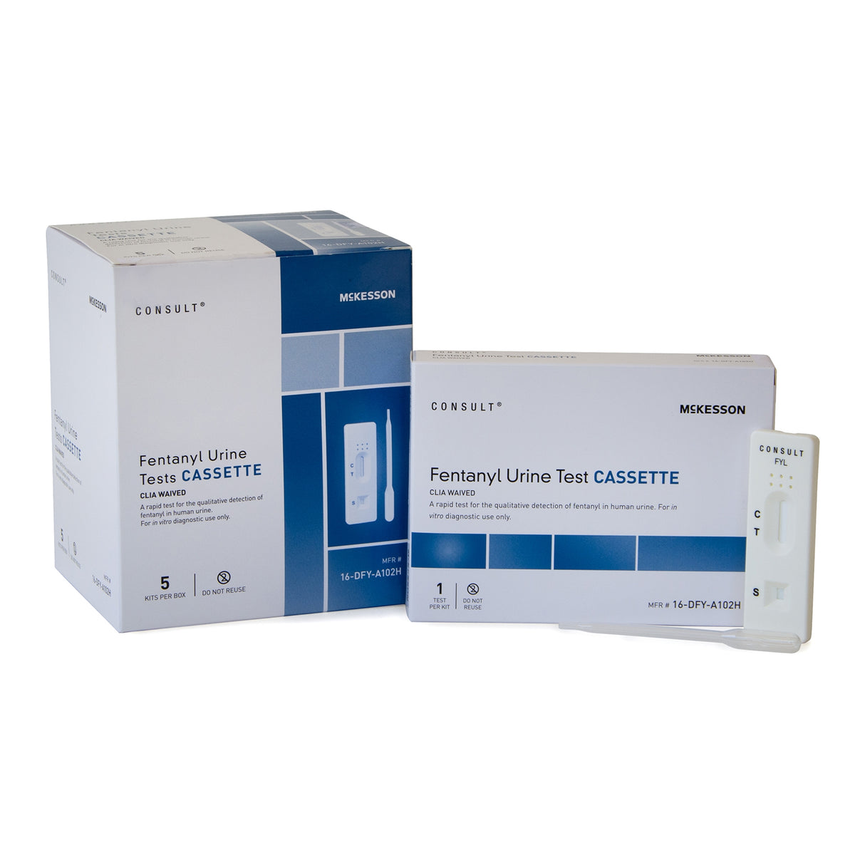 Drugs of Abuse Test Kit McKesson Consult™ Fentanyl (OTC Approved) 5 Tests CLIA Waived - BeHope
