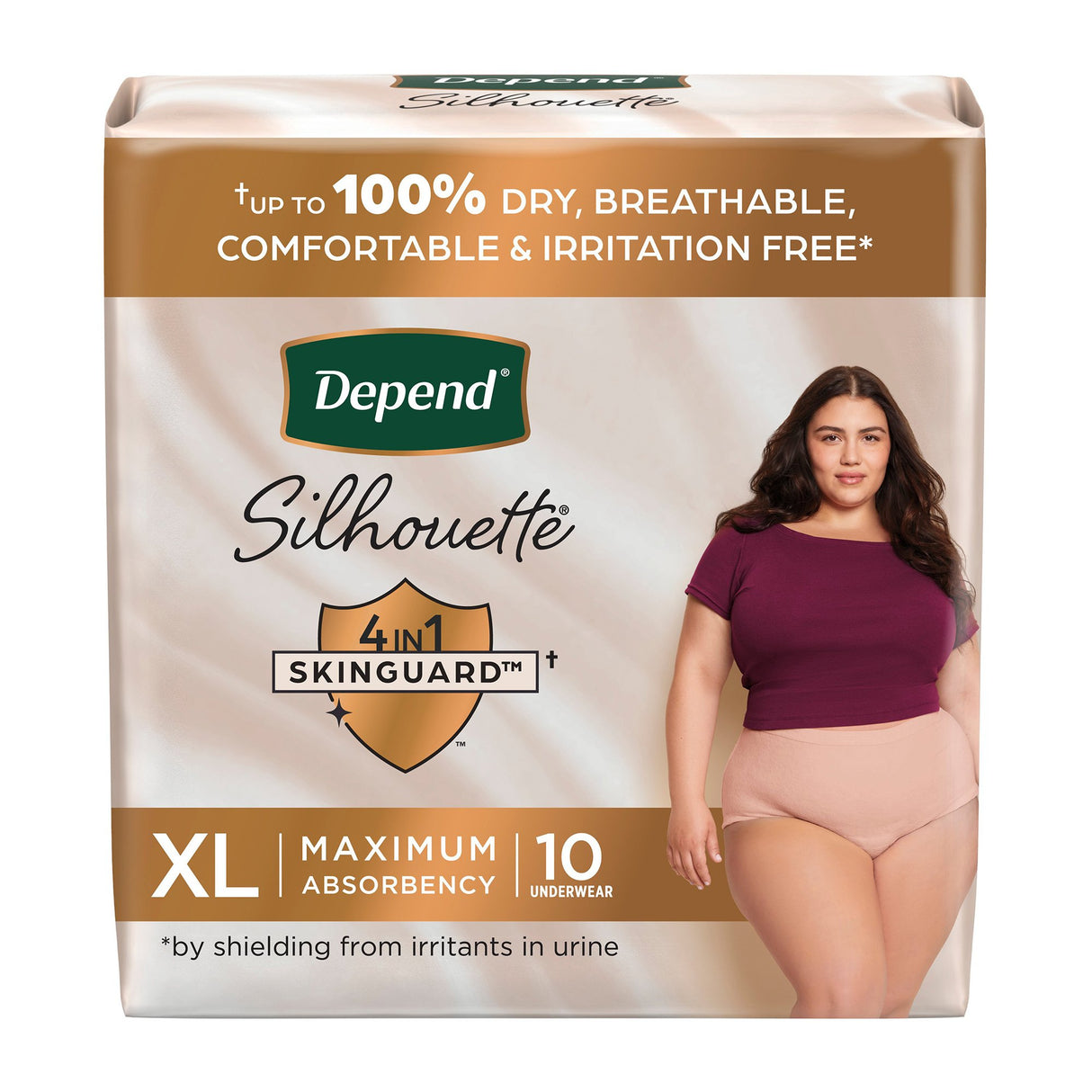 Absorbent Underwear Depend® Silhouette® Waistband Style Adult X-Large Female Disposable Heavy Absorbency - BeHope