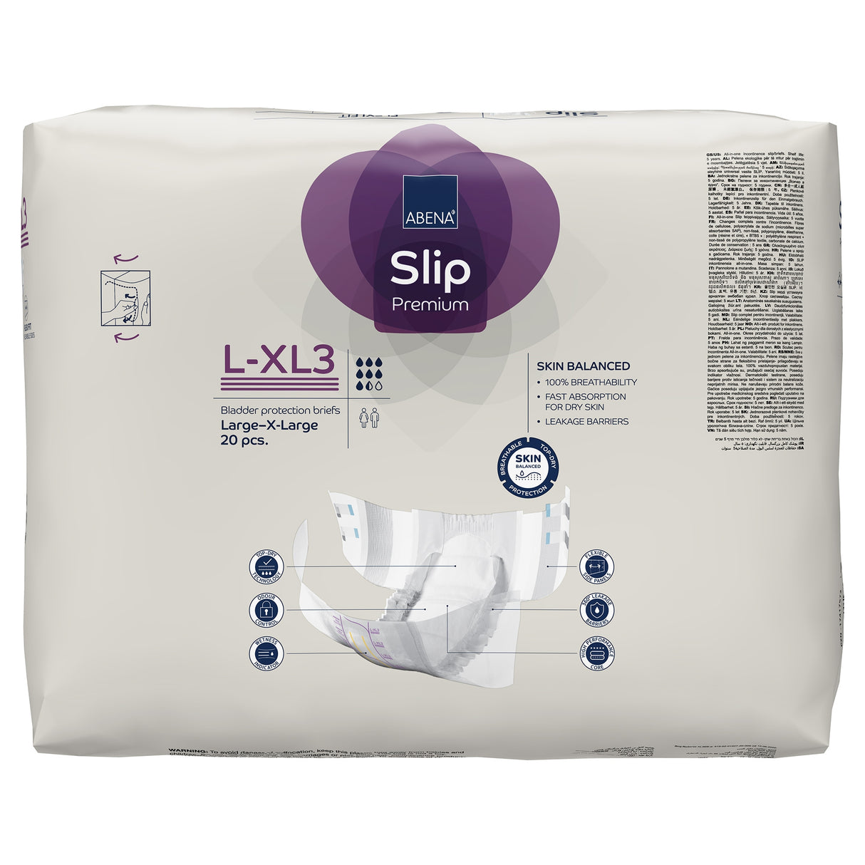 Incontinence Brief Abena Slip Flexi Fit Adult Large / X-Large Unisex Disposable Heavy Absorbency - BeHope