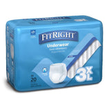 Absorbent Underwear FitRight® Bariatric Pull On with Tear Away Seams Adult 3X-Large Unisex Disposable Heavy Absorbency - BeHope