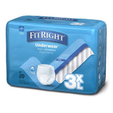 Absorbent Underwear FitRight® Bariatric Pull On with Tear Away Seams Adult 3X-Large Unisex Disposable Heavy Absorbency - BeHope