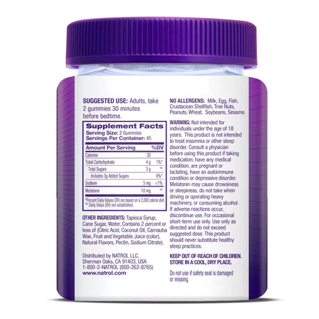 Natural Sleep Aid 10mg Melatonin Strawberry Gummies - BeHope