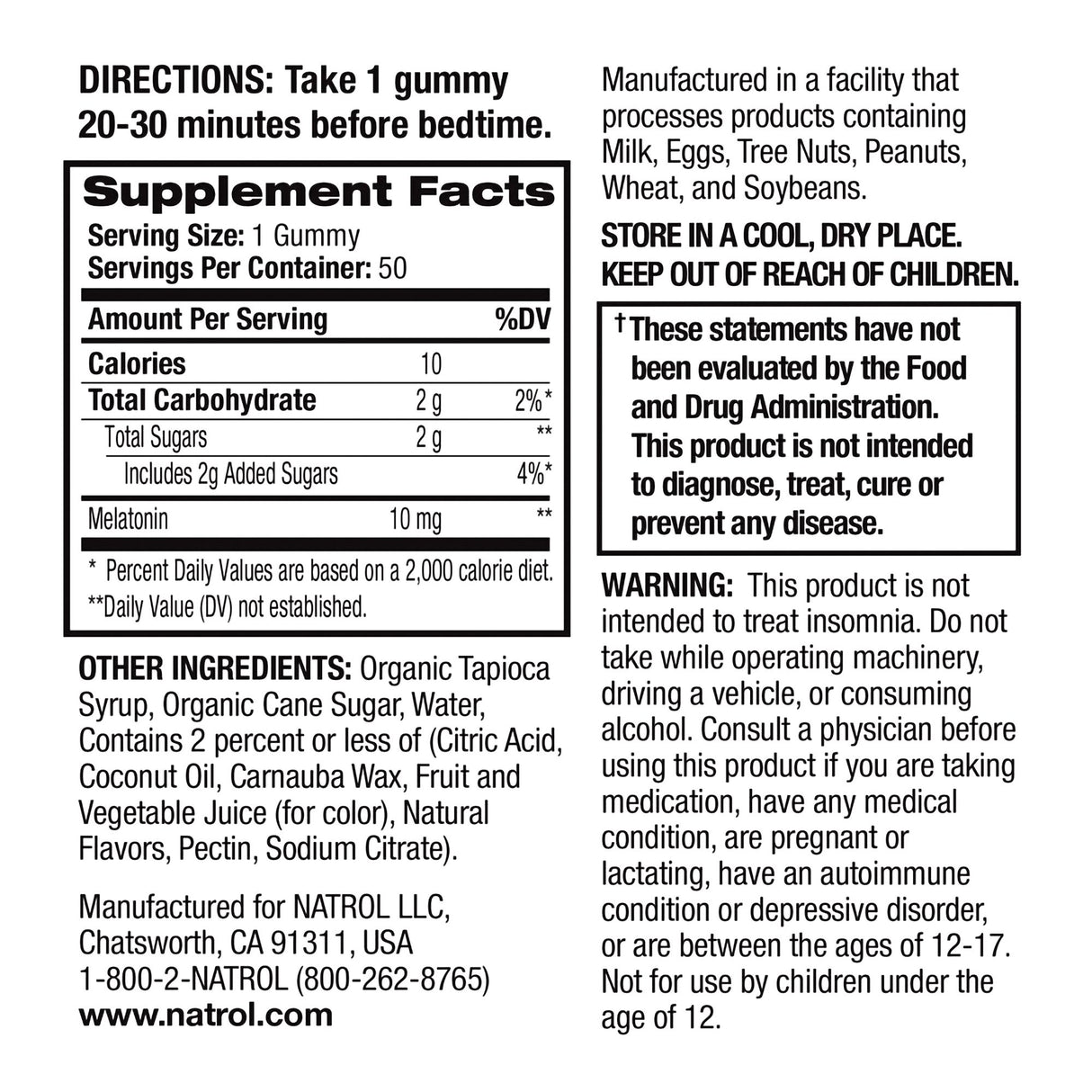 Natural Sleep Aid 50 per Bottle Gummy - BeHope