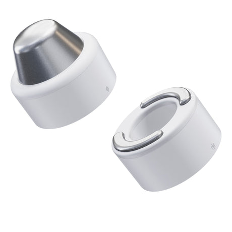 Hand-Held Face Massager & Cleanser Attachment TheraFace Hot and Cold Rings - White 1 Hot Ring, 1 Cold Ring, Travel Pouch - BeHope