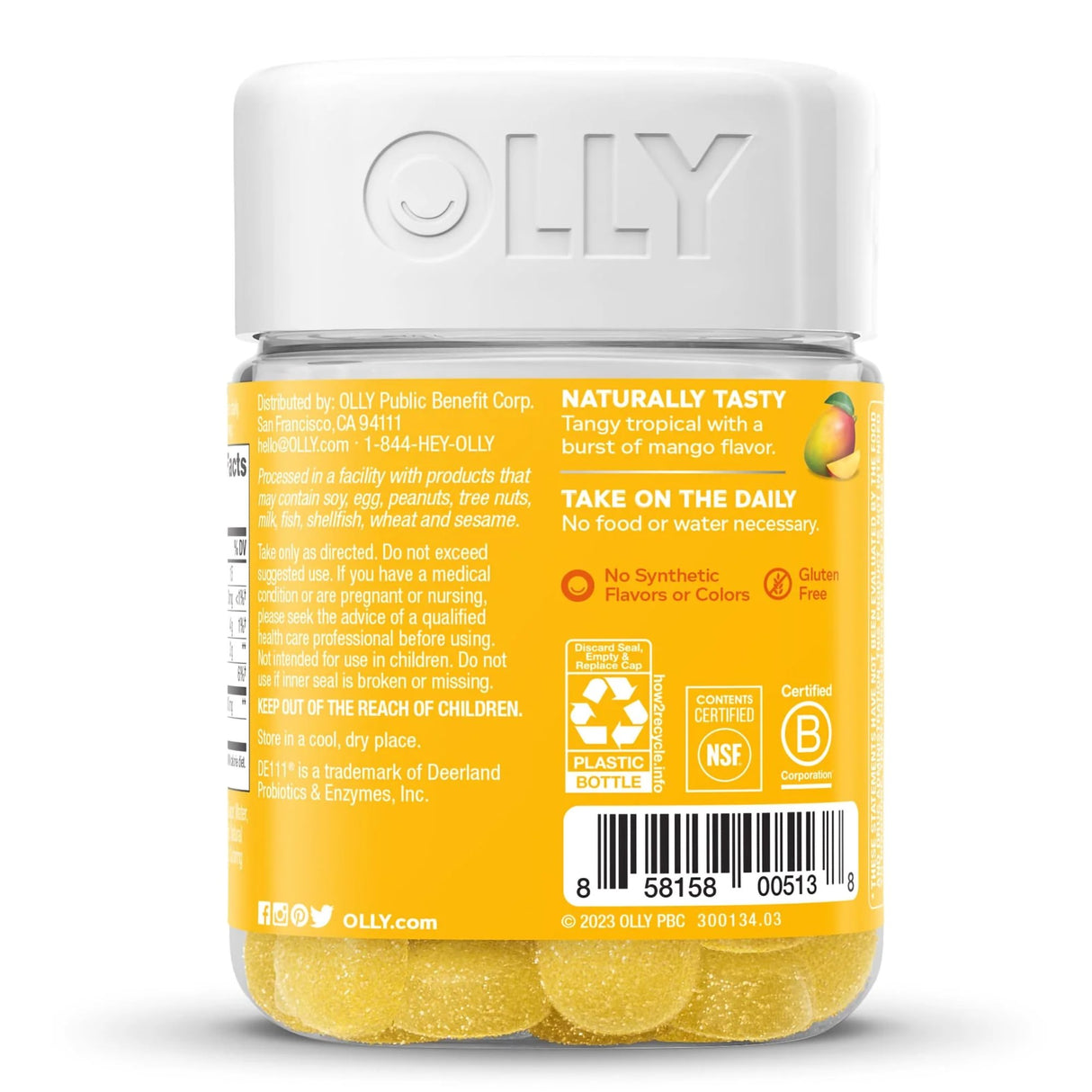 Probiotic Dietary Supplement OLLY® 50 per Bottle Gummy - BeHope