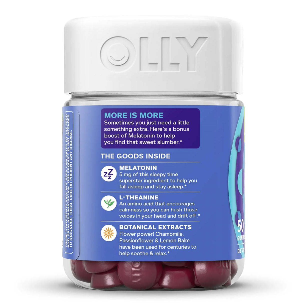 Sleep Aid OLLY® Extra Strength Sleep 50 per Bottle Gummy 5 mg - 100 mg Strength - BeHope