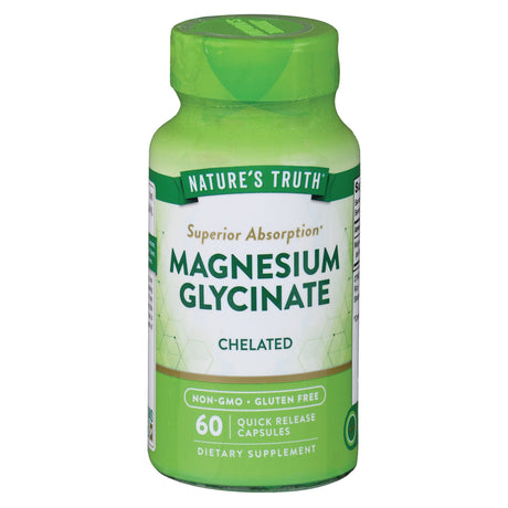 Dietary Supplement Nature's Truth Magnesium Glycinate 200 mg Strength Capsule 60 per Bottle - BeHope
