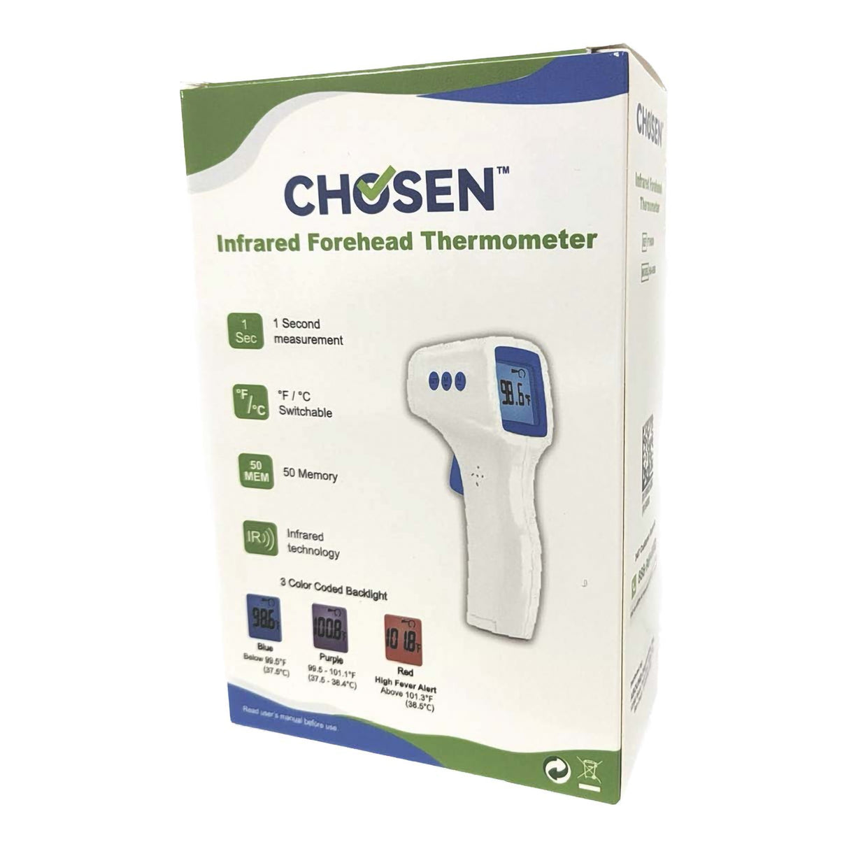 Non-contact Infrared Forehead Thermometer Chosen™ Handheld - BeHope