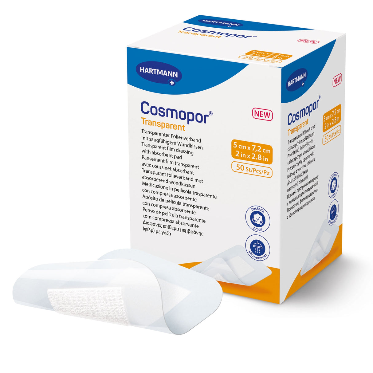 Transparent Film Dressing with Pad CosmoporÂ® 2 X 2.8 Inch 4 Tab Delivery Rectangle Sterile - BeHope