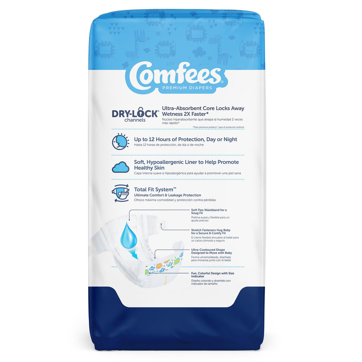 Unisex Baby Diaper Comfees Size 1 Disposable Moderate Absorbency
