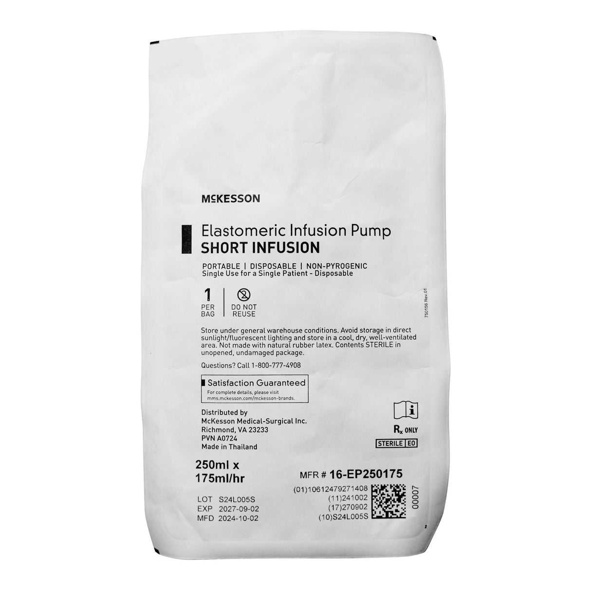 Elastomeric Pump McKesson 250 mL Volume 175 mL / Hr. Flow Rate - BeHope