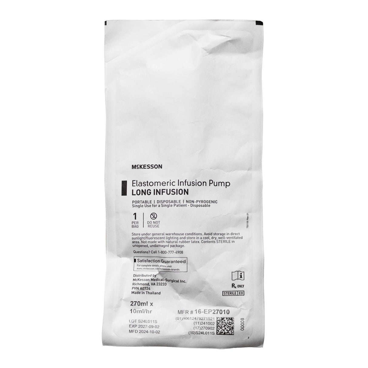 Elastomeric Pump McKesson 270 mL Volume 10 mL / Hr. Flow Rate - BeHope