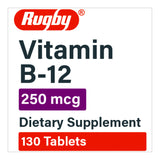 Vitamin Supplement Rugby Vitamin B12 250 mcg Strength Tablet 130 per Bottle - BeHope